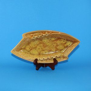 Mid Century Modern Ashtray Mustard Brown